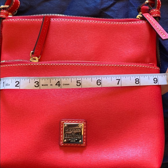Dooney & Bourke red saffiano crossbody, EUC - Picture 7 of 9